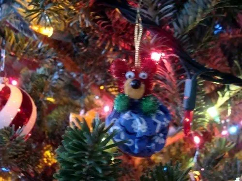 homemade teddy bear ornament
